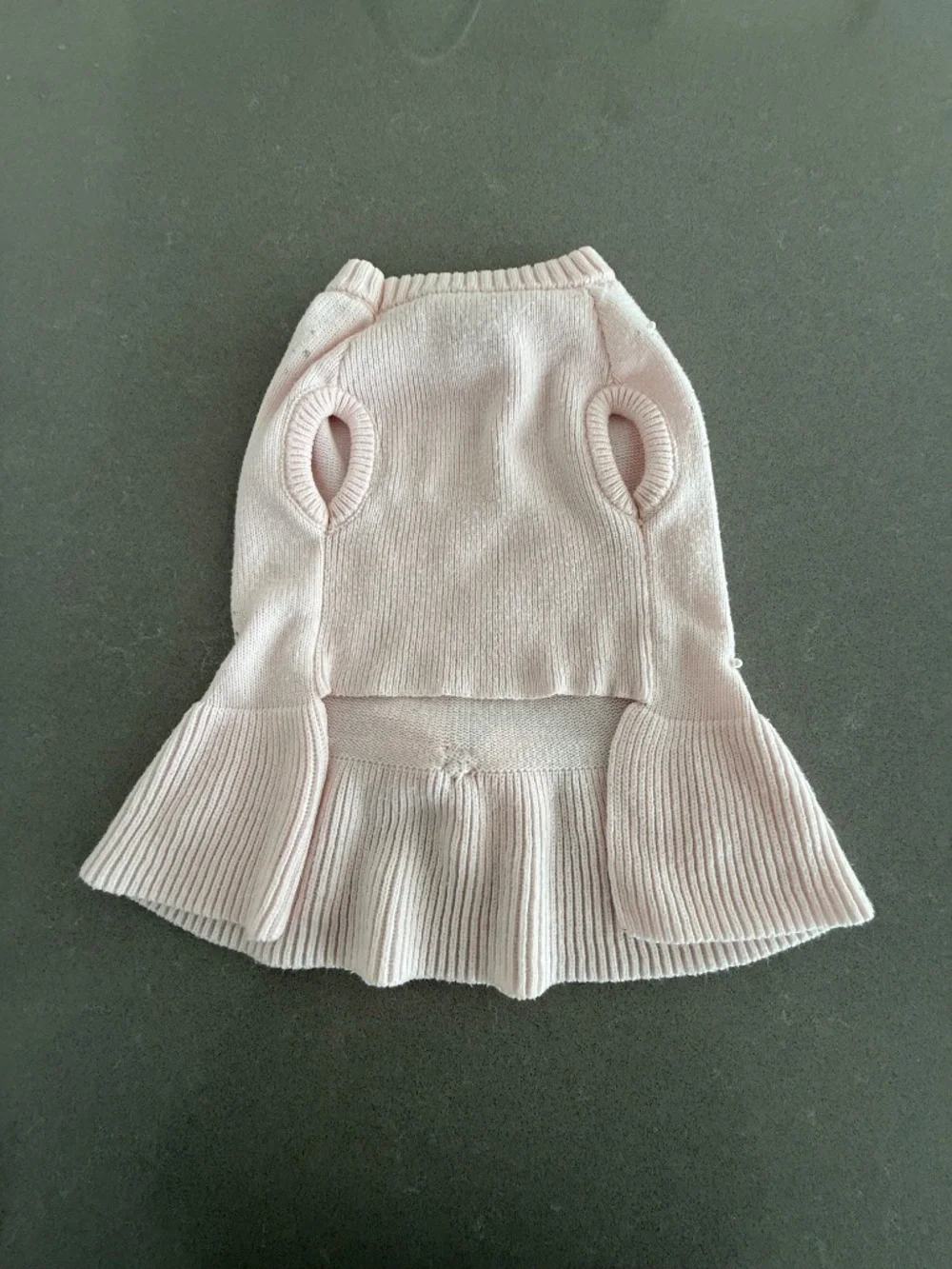 Dog Large Light Pink Dress Pearl & Rhinestone Top Paw Pet Sweater EUC
